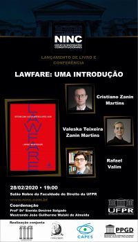 Lanamento de livro e conferncia: Lawfare: uma introduo - Cristiano Zanin Martins, Valeska Teixeira Zanin Martins e Rafael Valim